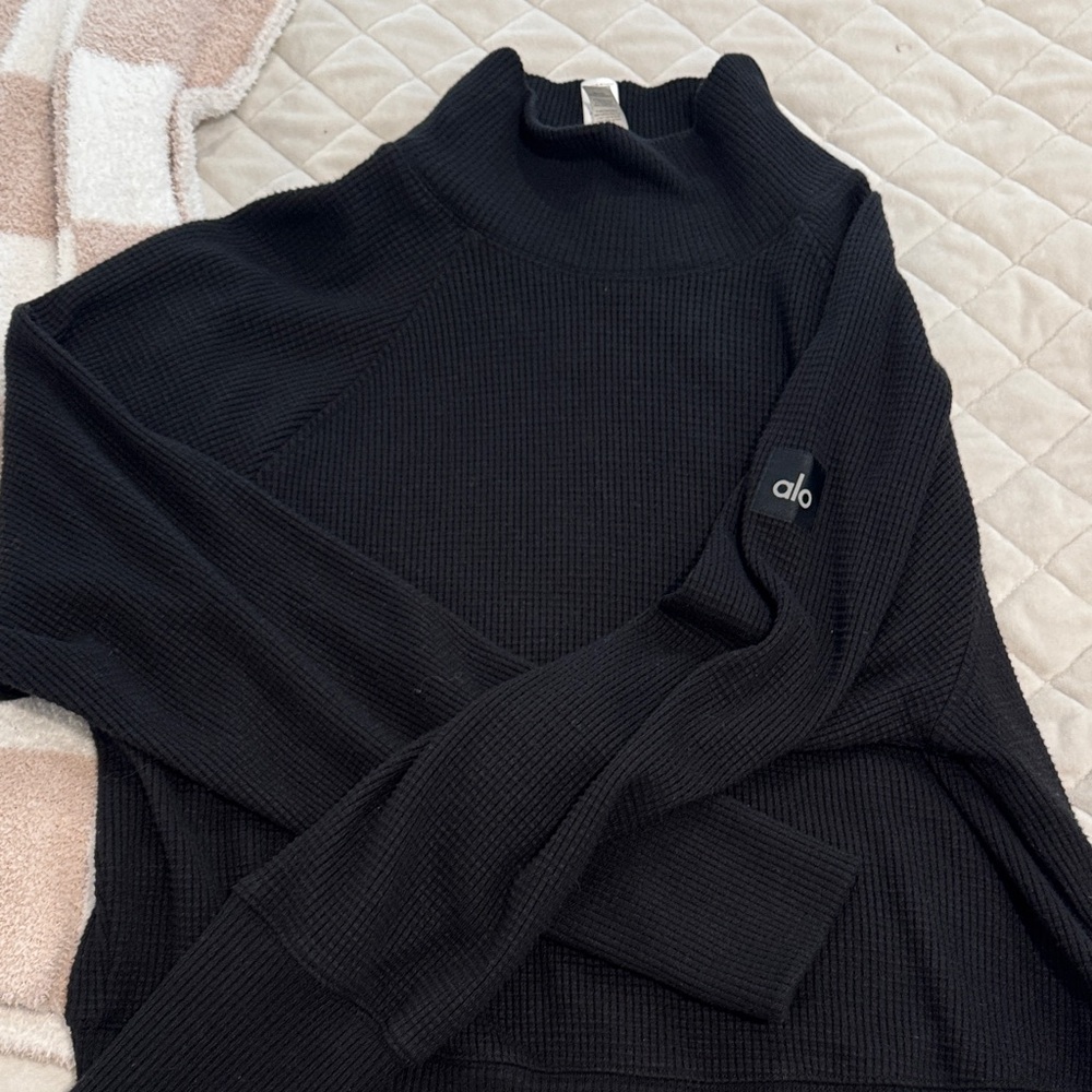 ALO Yoga Black Cowl Neck Sweater